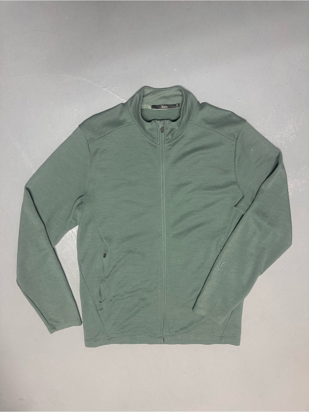 Ibex Merino Wool Shak Lite Full Zip Knit Layer Sweater Jacket Pockets Teal Green - Picture 11 of 13